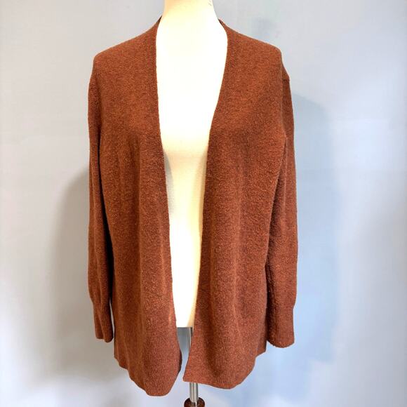 Madewell Cozy Walker Cardigan Merino Wool Alpaca Blend Rust Brown Size Small - Picture 3 of 10